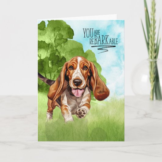 Carte Félicitations reBARKable Basset Hound Dog (Devant)