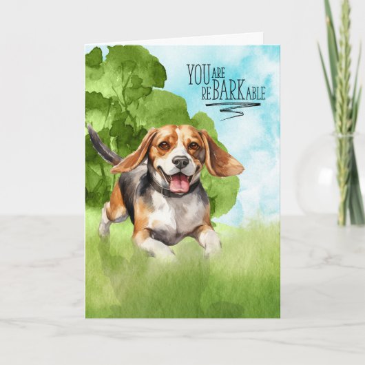 Carte Félicitations reBARKable chien Beagle (Devant)