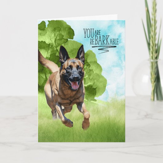 Carte Félicitations reBARKable Chien Malinois Belge (Devant)