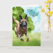 Carte Félicitations reBARKable Chien Malinois Belge (Fleur jaune)