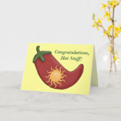 Carte Félicitations Red Chili Pepper Card - Western (Fleur jaune)