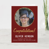 Carte Félicitations Red Graduate Photo Graduate (Devant)