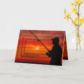 CARTE FÉLICITATIONS - RETRAITE - PÊCHE À SUSET (Fleur jaune)