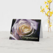 Carte Félicitations rose (Fleur jaune)