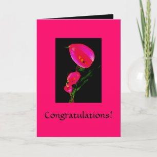 Carte Félicitations ! Rose 2 d'imaginaire de calla de ~