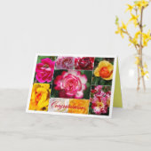 Carte Félicitations Rose Collage Yellow Interior (Fleur jaune)