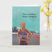 Carte Félicitations Runner Card - Une fois un marathonie (Fleur jaune)