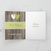 Carte Félicitations Rustic Wedding Day green (Intérieur)
