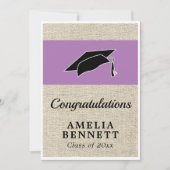 Carte Félicitations Rustiques Casquette diplômé (Devant)