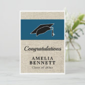 Carte Félicitations Rustiques Casquette diplômé (Debout devant)