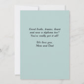 Carte Félicitations Rustiques Casquette diplômé (Dos)