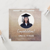 Carte Félicitations Rustiques Diplômé 2 de la 2e année (Devant/Arrière en situation)