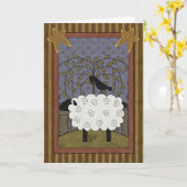 Carte Félicitations Sheep & Raven (Fleur jaune)