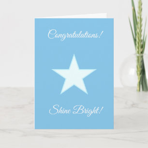 Carte Félicitations Shine Bright Star sur Light Blue
