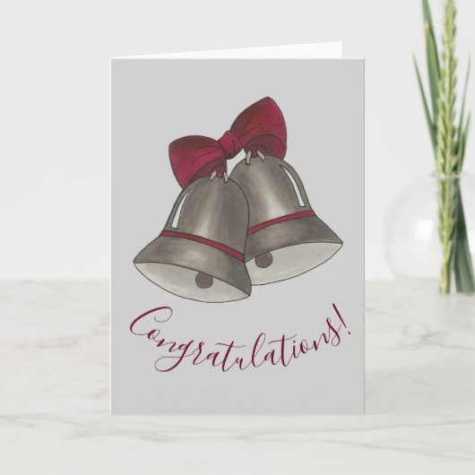 Carte Félicitations Silver Bells Mariage Anniversaire (Devant)