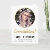 Carte Félicitations Simple Graduate Photo Graduation (Devant)