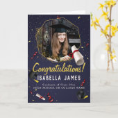 Carte Félicitations Simple Graduate Photo Graduation (Fleur jaune)