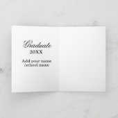 Carte Félicitations simples de remise de diplôme minimal (Intérieur)