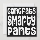 Carte Félicitations Smarty Pantalons Texte Coeurs Examen (Devant)