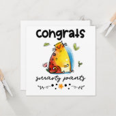 Carte Félicitations Smarty Pants Drôle Drôle Cat Cartoon (Devant/Arrière en situation)