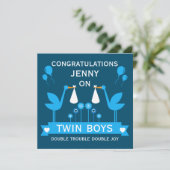 Carte Félicitations Stalk Delivery Twin Boy (Debout devant)