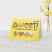 Carte Félicitations Sucrées - Vous Avez Éteint Vos Brace (Fleur jaune)