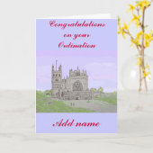 Carte Félicitations sur Ordination ajouter nom Cathédral (Fleur jaune)