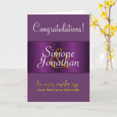 Carte Félicitations sur votre noce de mariage (Fleur jaune)