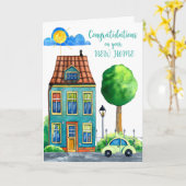 Carte Félicitations sur votre nouvelle maison (Fleur jaune)