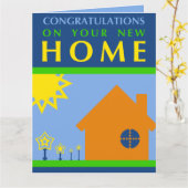 Carte félicitations sur votre nouvelle maison (formes de (Fleur jaune)