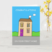 Carte Félicitations sur votre premier à la maison (Fleur jaune)