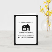 Carte félicitations sur votre premier à la maison : (Fleur jaune)