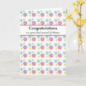 Carte Félicitations sur votre rond de bout de chimio (Fleur jaune)