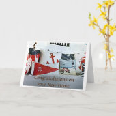 CARTE FÉLICITATIONS SUR VOUS NOUVEAU **LAKE HOUSE** (Fleur jaune)