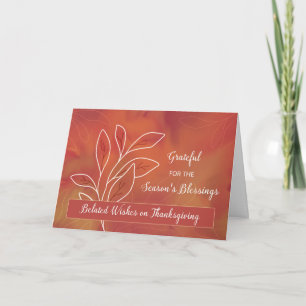 Carte Felicitations tardives de Thanksgiving Aquarelle c