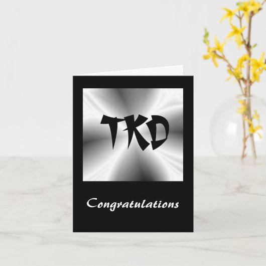 Carte Félicitations TKD Arts Martiaux (Fleur jaune)