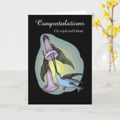 Carte Félicitations / Travail bien fait - Colibri (Fleur jaune)