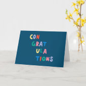 Carte Félicitations | Typographie Whimsical colorée (Fleur jaune)