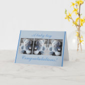 Carte Félicitations !, Un bébé garçon (Fleur jaune)