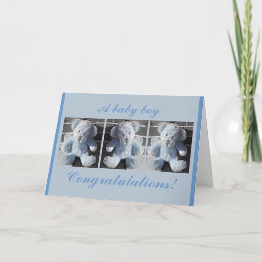 Carte Félicitations !, Un bébé garçon (Devant)