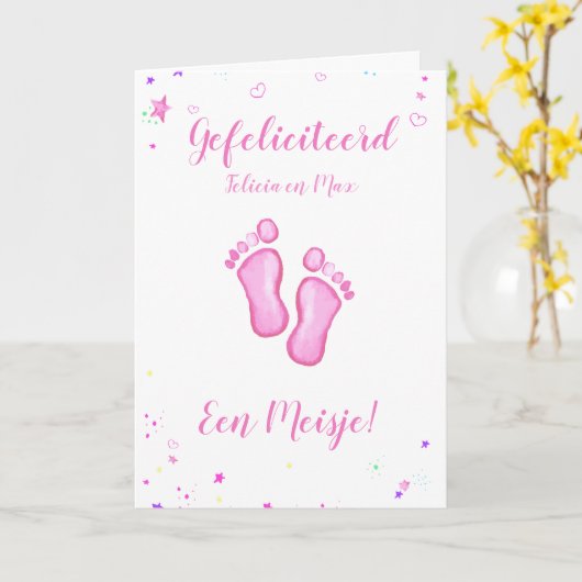 Carte Félicitations, une fille appelée customizable (Fleur jaune)