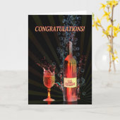 Carte Félicitations US Citizen, avec du vin éclaboussé (Fleur jaune)