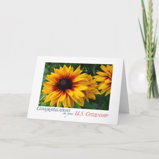 Carte Félicitations US Citoyenneté florale (Devant)