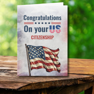 Carte Félicitations US Citoyenneté New America Citizen