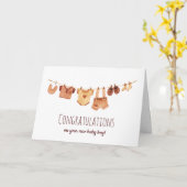 Carte Félicitations - Vêtements de bébé Boho (Fleur jaune)