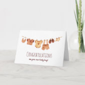 Carte Félicitations - Vêtements de bébé Boho (Devant)