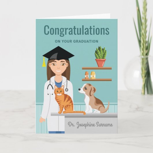 Carte Félicitations Vétérinaire Vet DVM Graduation (Devant)