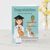 Carte Félicitations Vétérinaire Vet DVM Graduation (Fleur jaune)