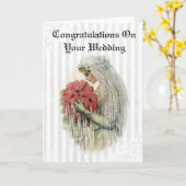 Carte Félicitations vintages à votre Mariage (Fleur jaune)