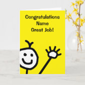 Carte Félicitations Visage Sourire Jaune Mignon (Fleur jaune)